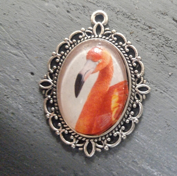 Handmade Jewelry - Flamingo Glass Pendant